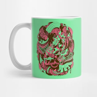 Pink Mint Abstract Wave of Thoughts No 2 Mug